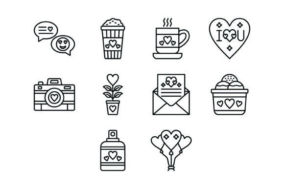 10 Love Outline Icons Bundle: A Designer's Toolkit for Heartfelt Communication