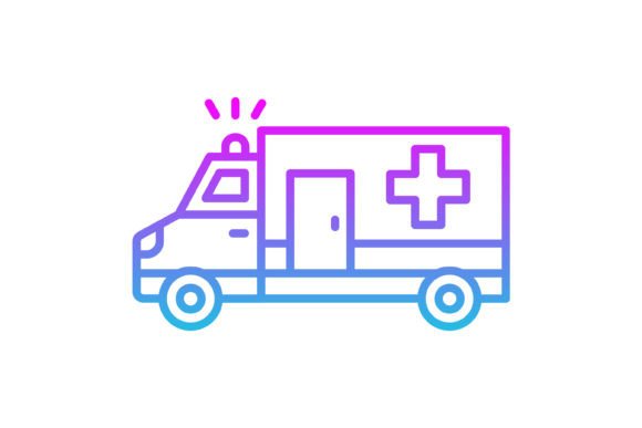 Ambulance Line Gradient Icon: Modern Medical Visuals