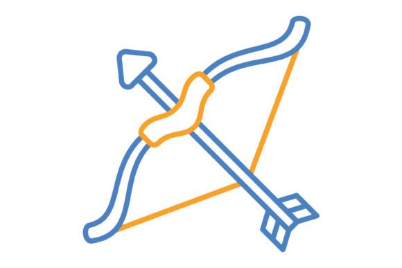Archery Blue & Orange Line Icon: A Designer's Versatile Asset