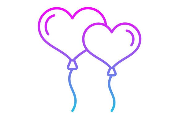 Balloons Line Gradient Icon: A Modern Asset for Visual Storytelling