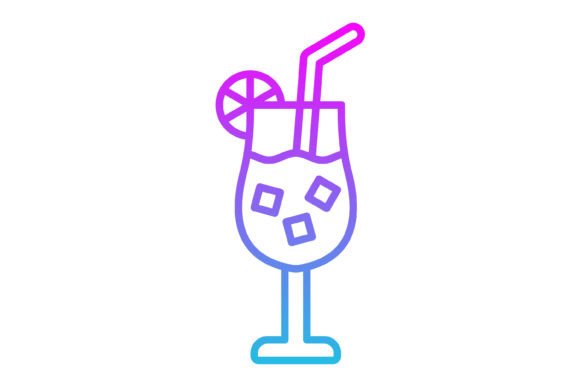 Crafting Visual Stories with the Cocktail Line Gradient Icon