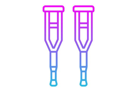 Crutches Line Gradient Icon: A Versatile Design Asset