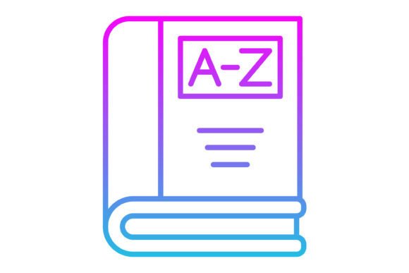 Dictionary Line Gradient Icon: A Versatile Design Asset