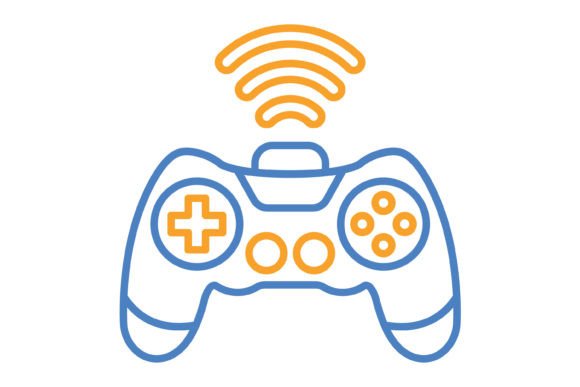 Gamepad Blue & Orange Line Icon: A Designer's Versatile Asset
