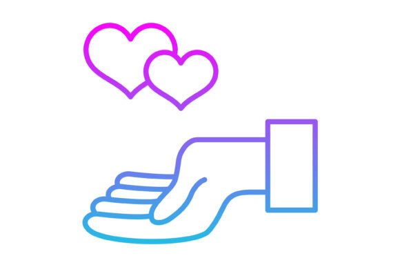 Give Love Line Gradient Icon: A Versatile Design Asset