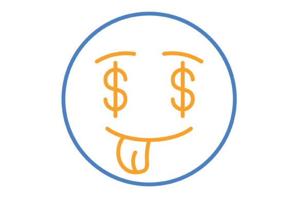 Greed Emoji Blue & Orange Line Icon: A Designer's Guide