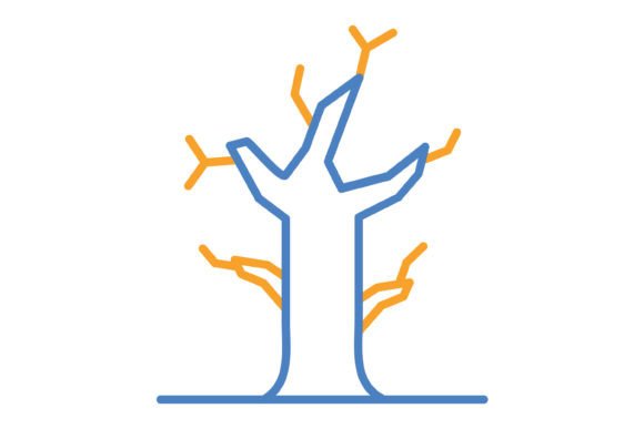 Integrating the Dead Tree Blue & Orange Line Icon