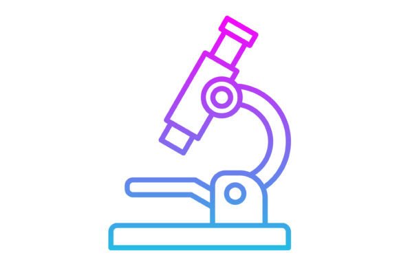 Microscope Line Gradient Icon: A Versatile Vector for Modern Design