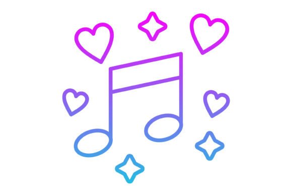 Musical Notes Line Gradient Icon: A Designer's Go-To Asset