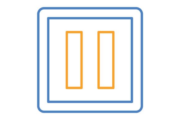 Pause Blue & Orange Line Icon: A Designer's Practical Asset