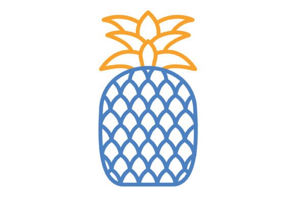 Pineapple Blue & Orange Line Icon: A Designer's Practical Asset