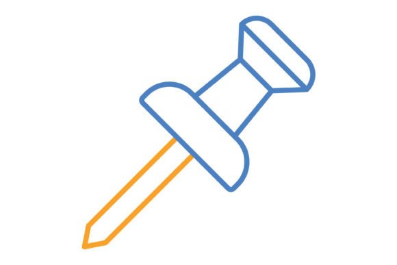 Pushpin Blue & Orange Line Icon: A Versatile Asset for Modern Design