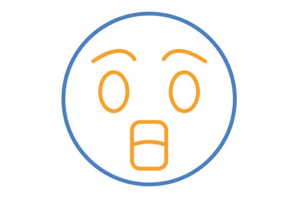 Shocked Emoji Blue & Orange Line Icon: A Designer's Guide