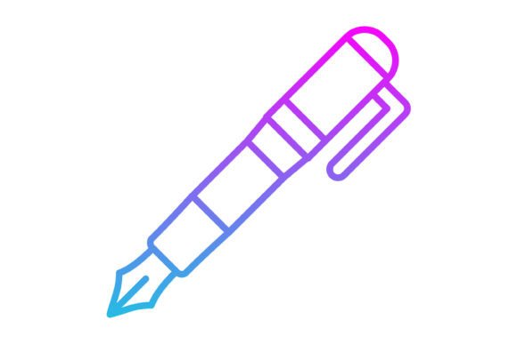 The Fountain Pen Line Gradient Icon: A Modern Take on a Classic Tool