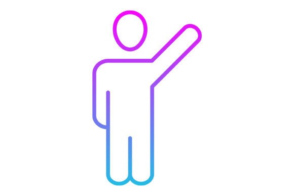The Raise Hand Line Gradient Icon: Your Go-To Design Asset