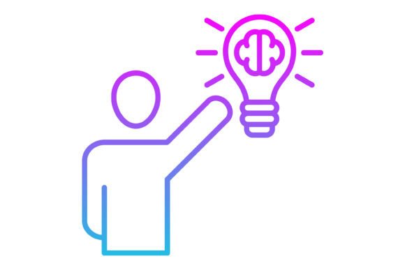 Thinking Line Gradient Icon: A Modern Design Asset