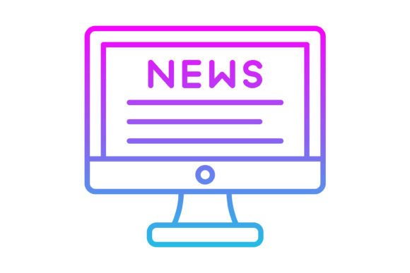 Tv Monitor Line Gradient Icon: A Modern Visual Asset