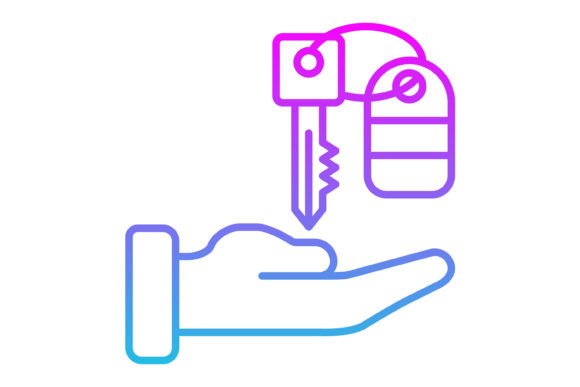 Valet Parking Line Gradient Icon: Modern Utility